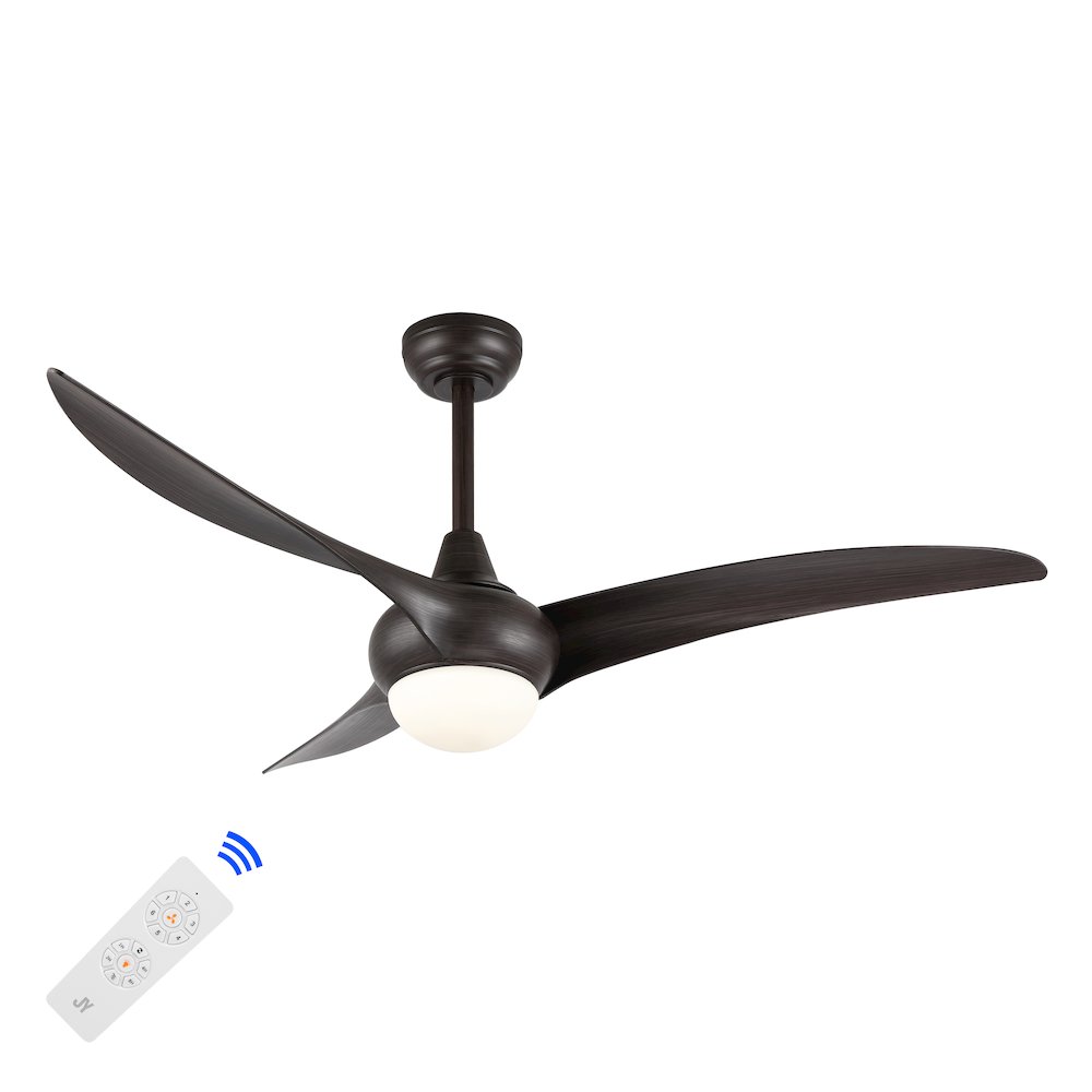 Aviator Coastal Vintage Iron/Plastic Retro Swirl Integrated Led Ceiling Fan. Picture 1