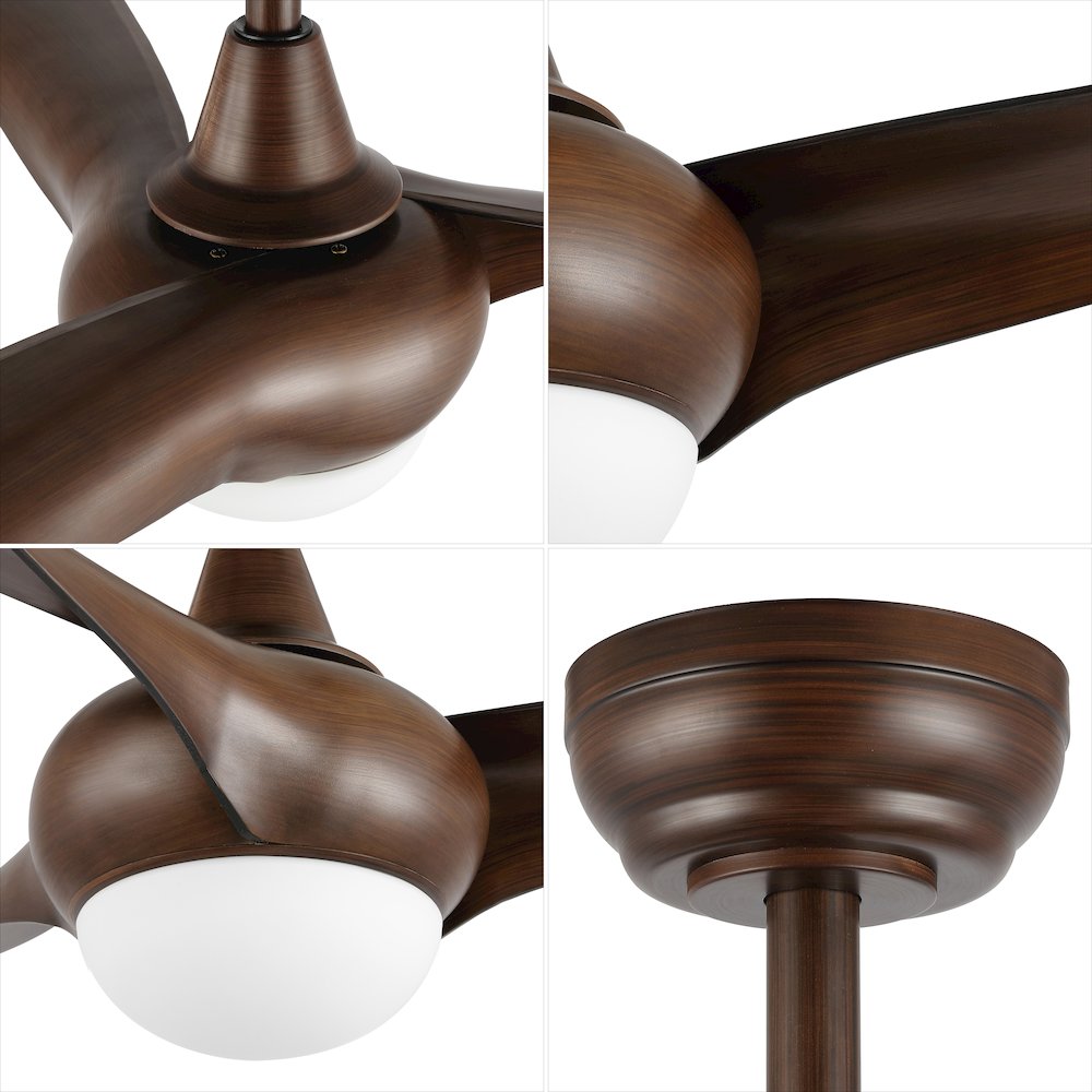 Aviator Coastal Vintage Iron/Plastic Retro Swirl Integrated Led Ceiling Fan. Picture 10
