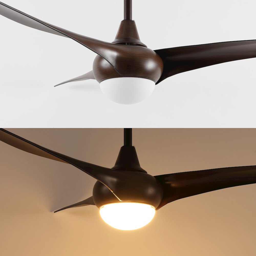 Aviator Coastal Vintage Iron/Plastic Retro Swirl Integrated Led Ceiling Fan. Picture 15