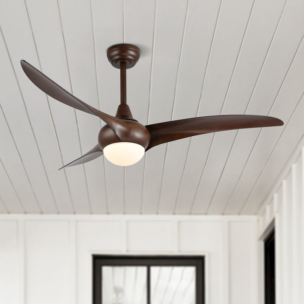 Aviator Coastal Vintage Iron/Plastic Retro Swirl Integrated Led Ceiling Fan. Picture 13