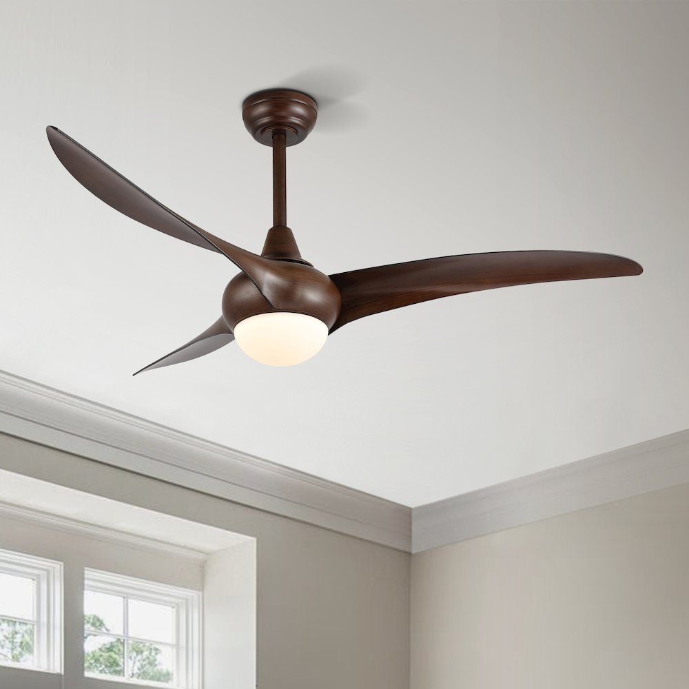 Aviator Coastal Vintage Iron/Plastic Retro Swirl Integrated Led Ceiling Fan. Picture 14