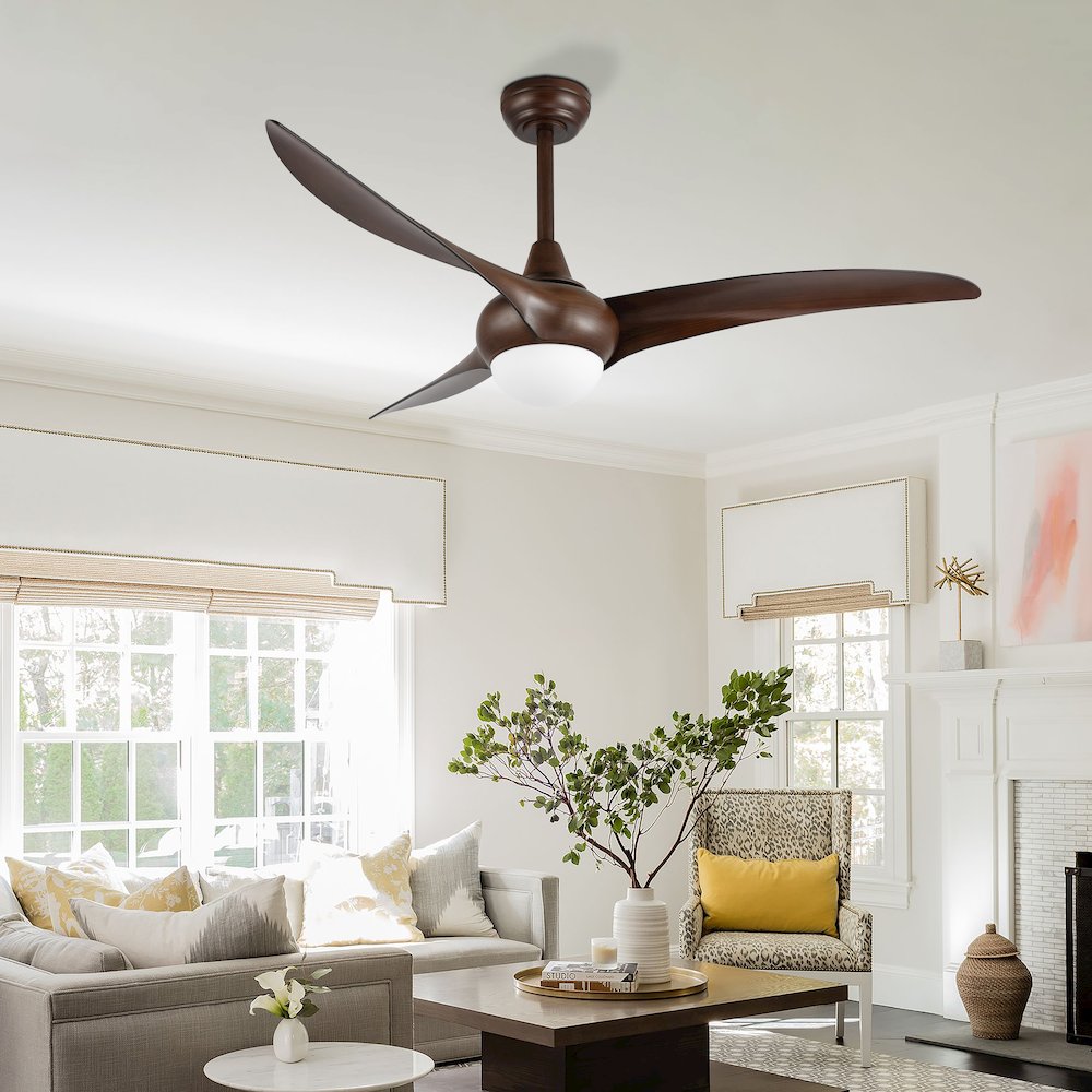 Aviator Coastal Vintage Iron/Plastic Retro Swirl Integrated Led Ceiling Fan. Picture 8
