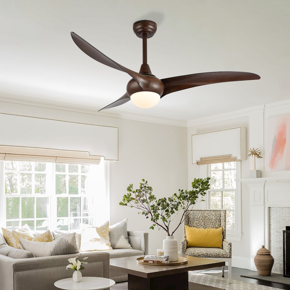 Aviator Coastal Vintage Iron/Plastic Retro Swirl Integrated Led Ceiling Fan. Picture 7
