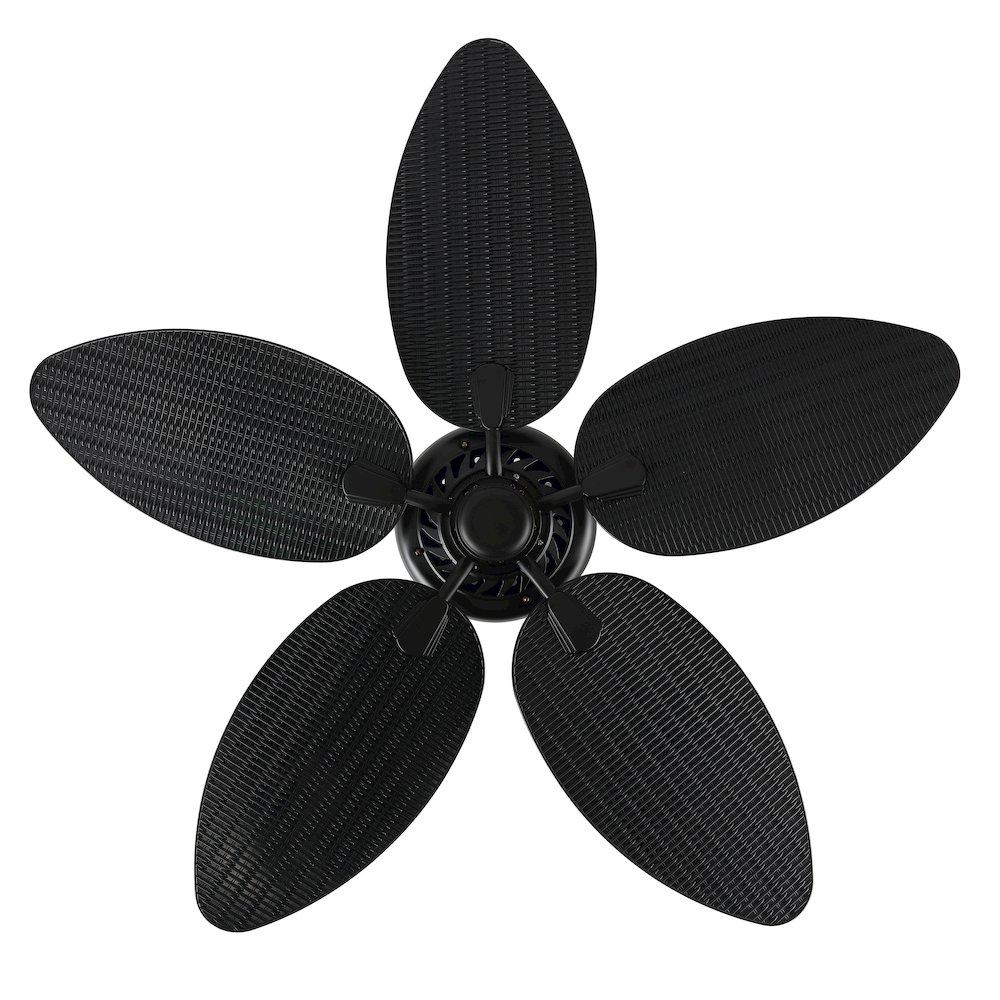 Raffles Bohemian Industrial Iron/Plastic Palm Blade Ceiling Fan. Picture 1