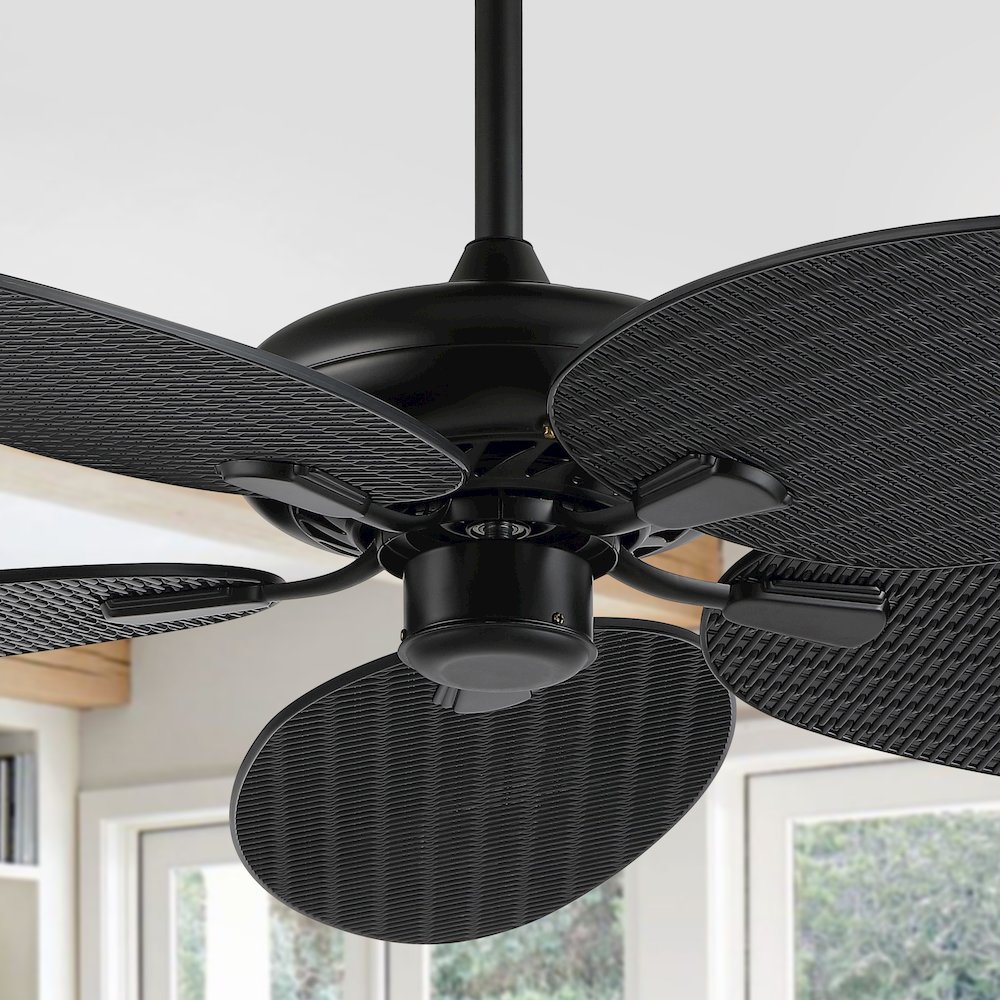 Raffles Bohemian Industrial Iron/Plastic Palm Blade Ceiling Fan. Picture 8