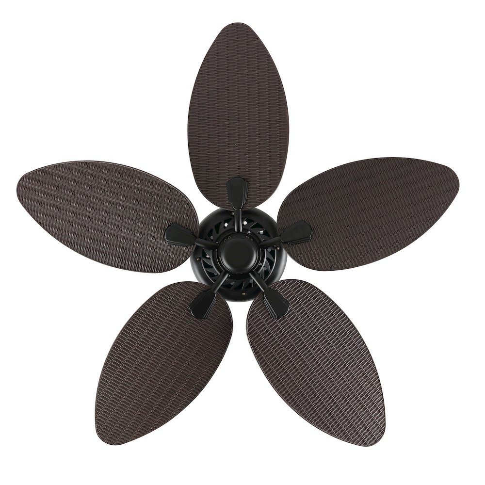 Raffles Bohemian Industrial Iron/Plastic Palm Blade Ceiling Fan. Picture 2