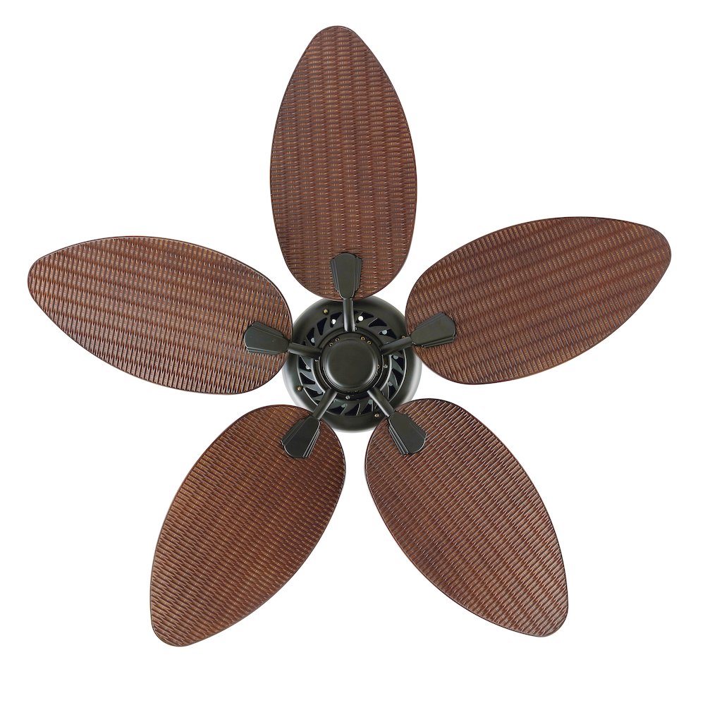 Raffles Bohemian Industrial Iron/Plastic Palm Blade Ceiling Fan. Picture 2