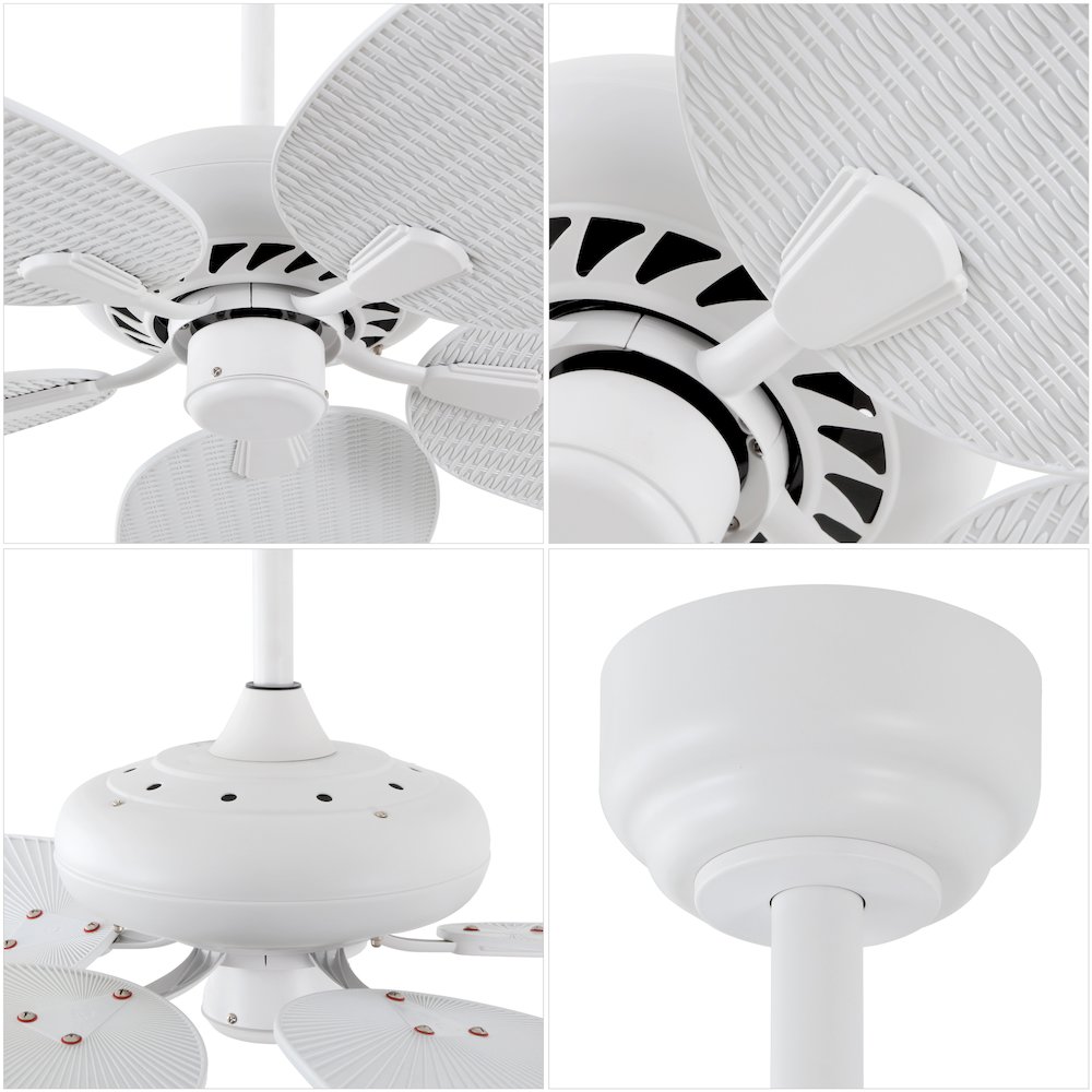 Raffles 52" Metal/Plastic App/Remote 6-Speed Palm Blade Ceiling Fan. Picture 4