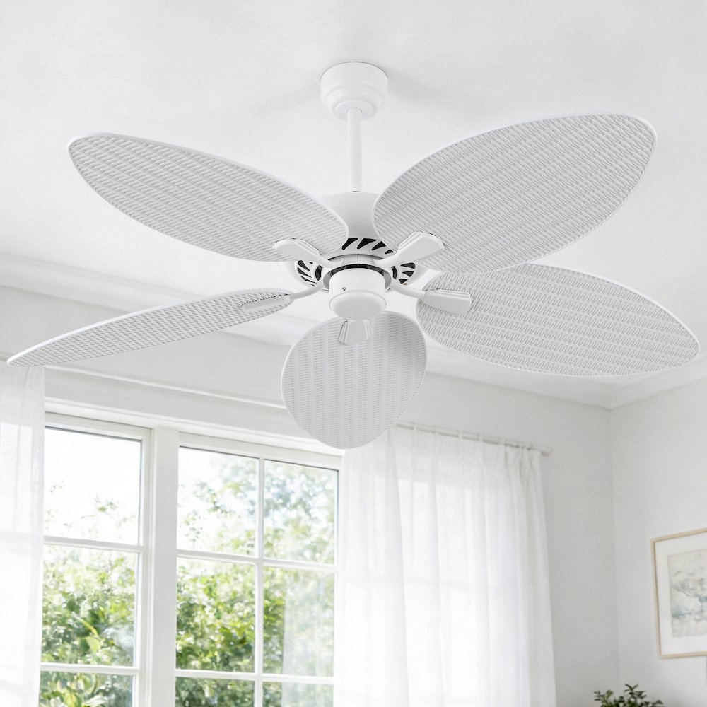 Raffles 52" Metal/Plastic App/Remote 6-Speed Palm Blade Ceiling Fan. Picture 2