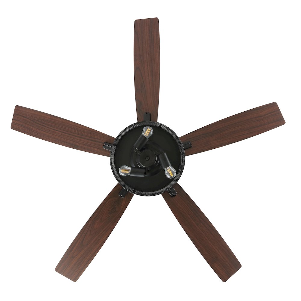 Max Farmhouse Industrial Iron/Wood Mobile Appremote Controlled Led Ceiling Fan. Picture 3
