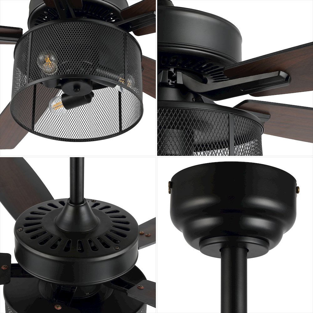 Max Farmhouse Industrial Iron/Wood Mobile Appremote Controlled Led Ceiling Fan. Picture 8
