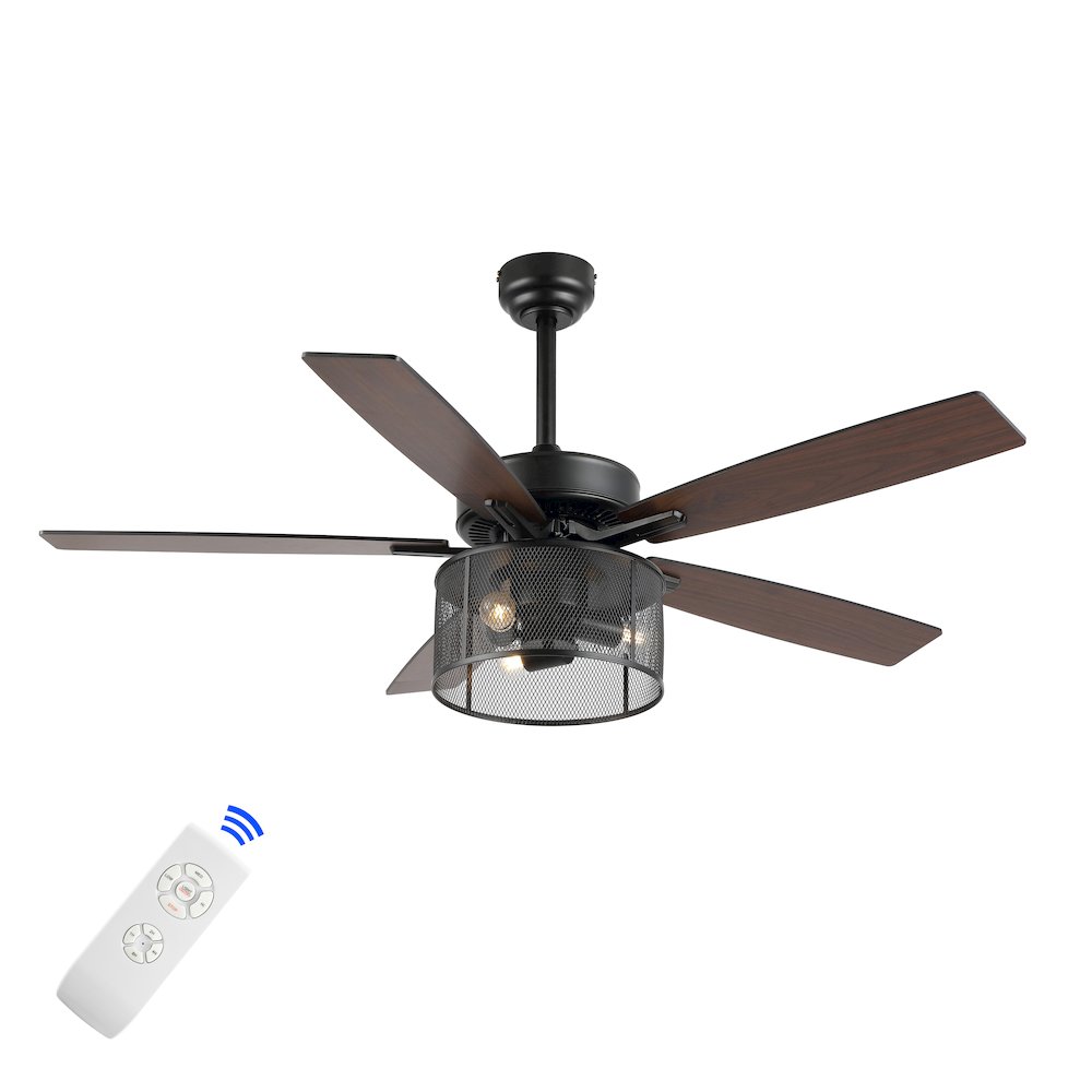 Max Farmhouse Industrial Iron/Wood Mobile Appremote Controlled Led Ceiling Fan. Picture 9
