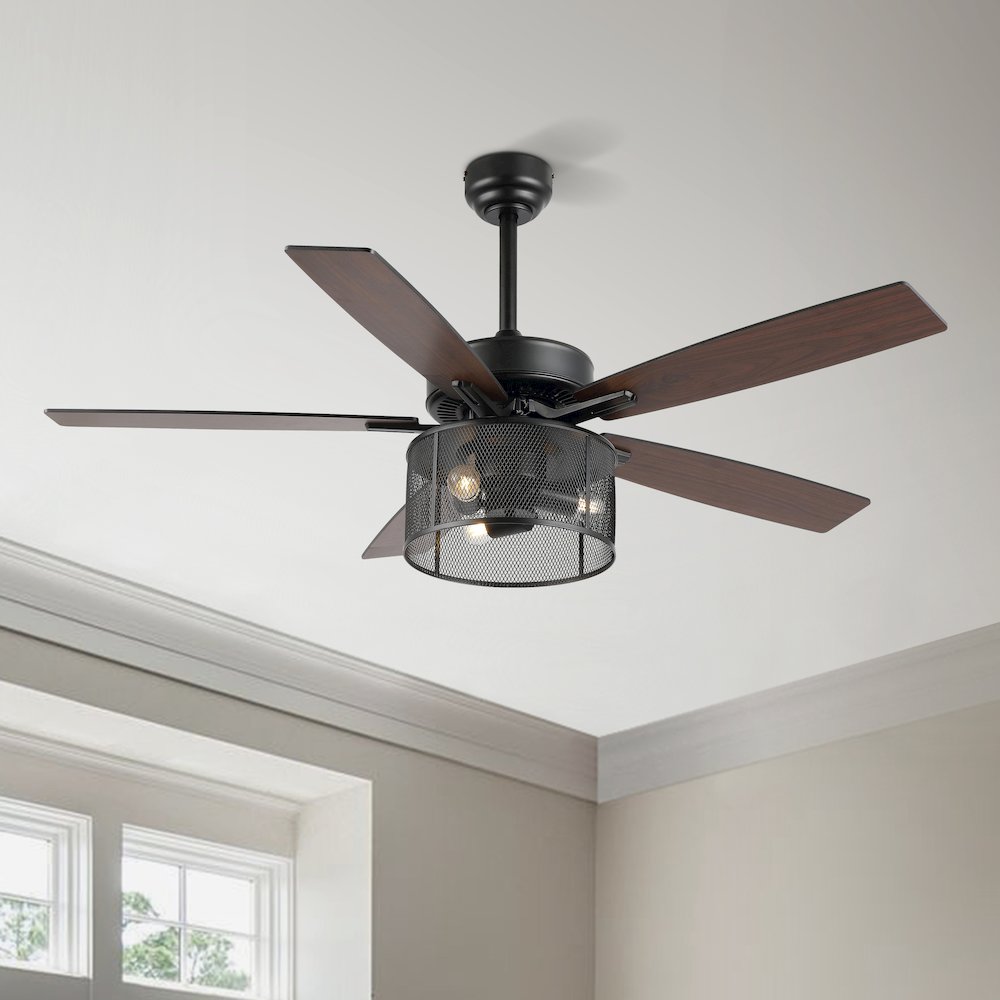 Max Farmhouse Industrial Iron/Wood Mobile Appremote Controlled Led Ceiling Fan. Picture 12