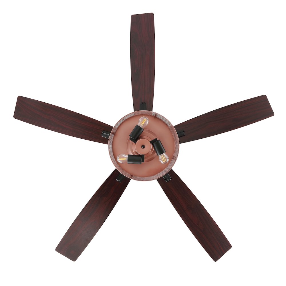Max Farmhouse Industrial Iron/Wood Mobile Appremote Controlled Led Ceiling Fan. Picture 3