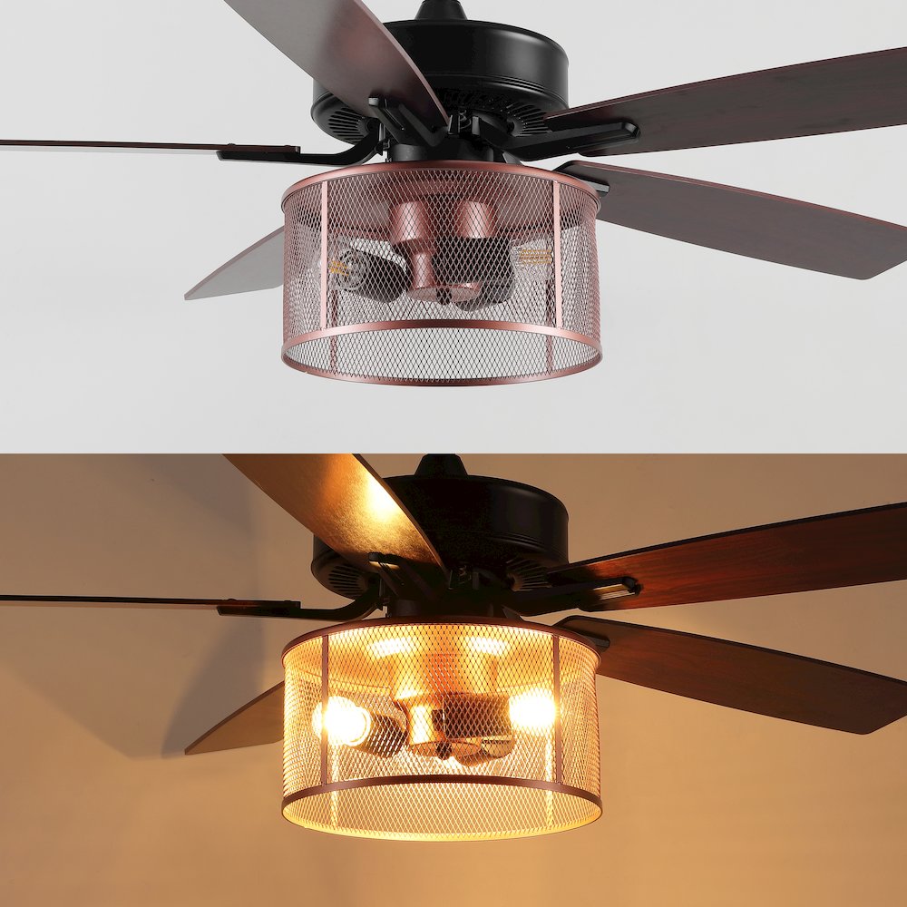 Max Farmhouse Industrial Iron/Wood Mobile Appremote Controlled Led Ceiling Fan. Picture 13