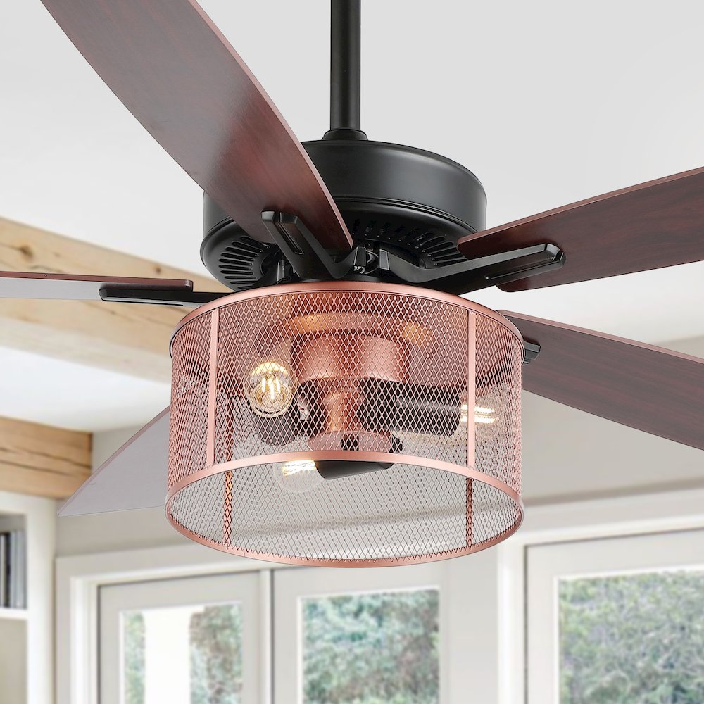 Max Farmhouse Industrial Iron/Wood Mobile Appremote Controlled Led Ceiling Fan. Picture 10