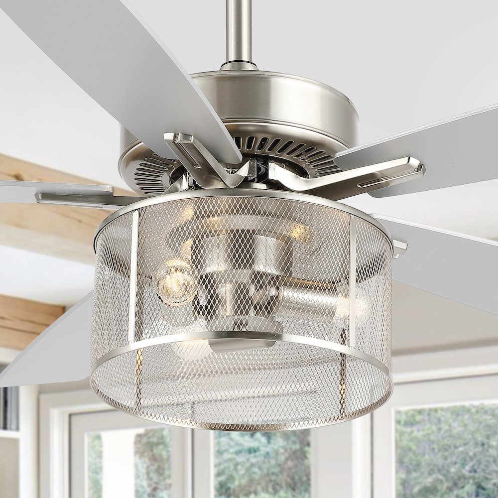 Max Farmhouse Industrial Iron/Wood Mobile Appremote Controlled Led Ceiling Fan. Picture 10
