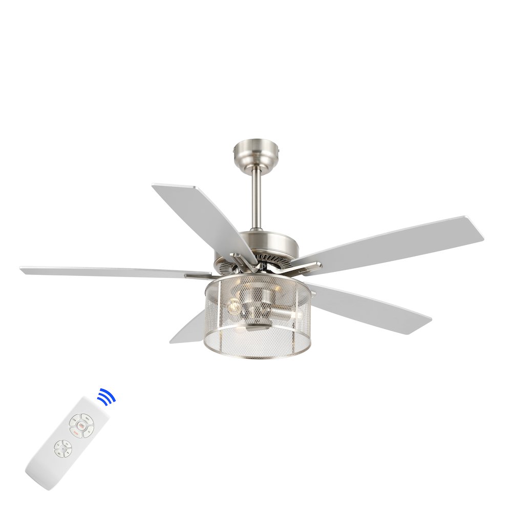 Max Farmhouse Industrial Iron/Wood Mobile Appremote Controlled Led Ceiling Fan. Picture 9