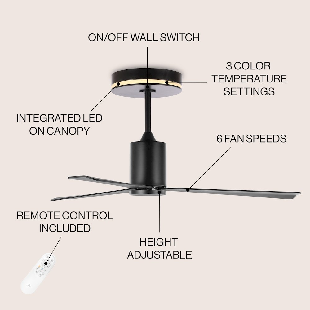 Minimalist 6-Speed Iron Height Adjustable Integrated Led Ceiling Fan. Picture 5