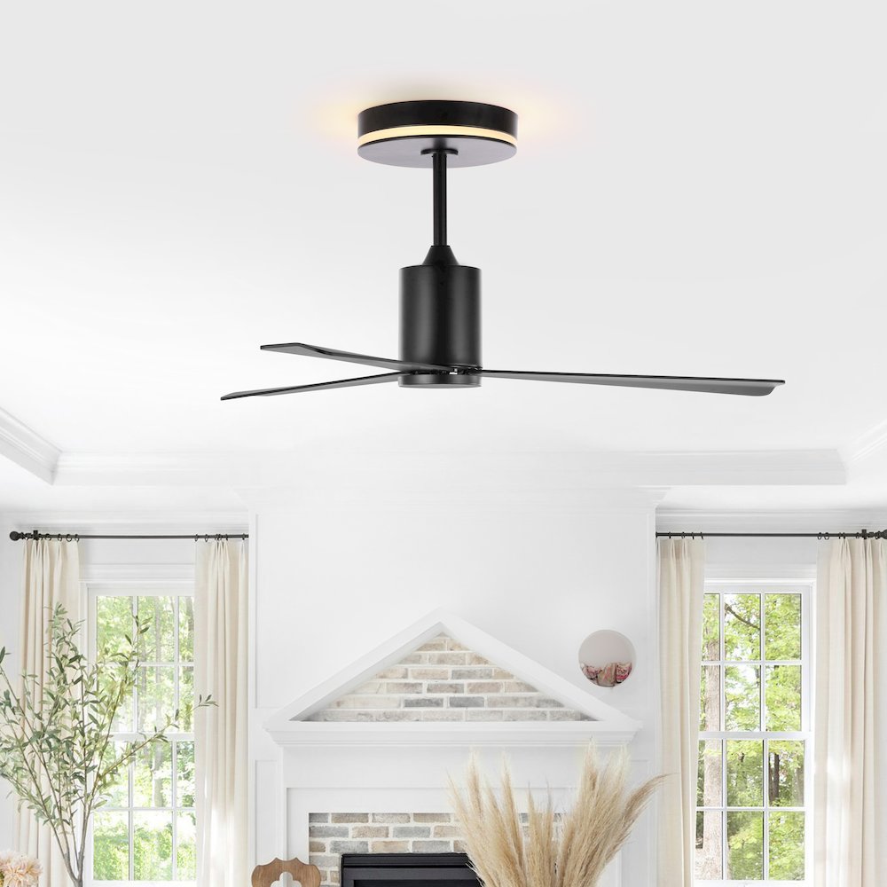 Minimalist 6-Speed Iron Height Adjustable Integrated Led Ceiling Fan. Picture 2