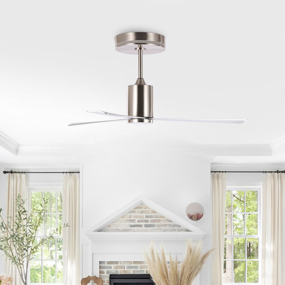 Minimalist 6-Speed Iron Height Adjustable Integrated Led Ceiling Fan. Picture 1