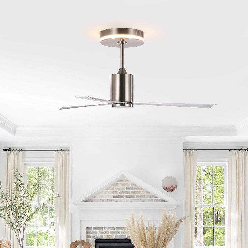 Minimalist 6-Speed Iron Height Adjustable Integrated Led Ceiling Fan. Picture 2