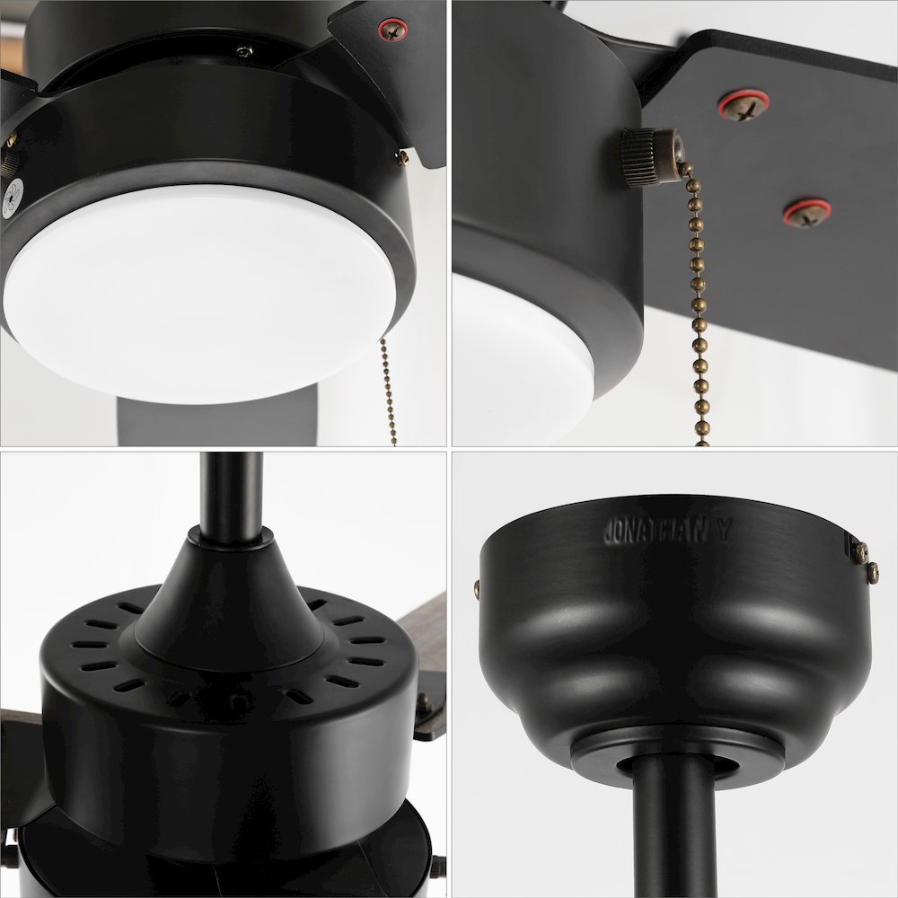 3-Speed Iron Height Adjustable Integrated LED Ceiling Fan with Pull Chains. Picture 4