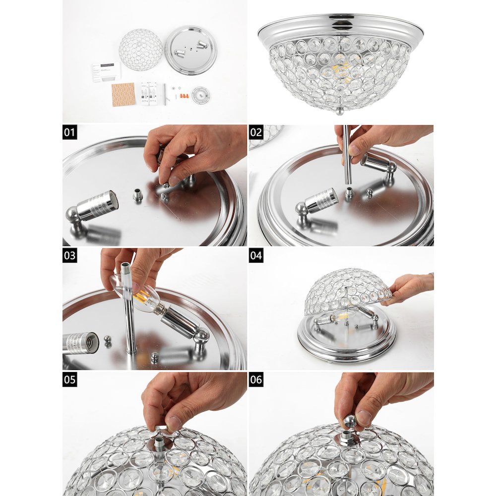 Malia Traditional Transitional Iron Led Flush Mount (Set Of 2). Picture 7