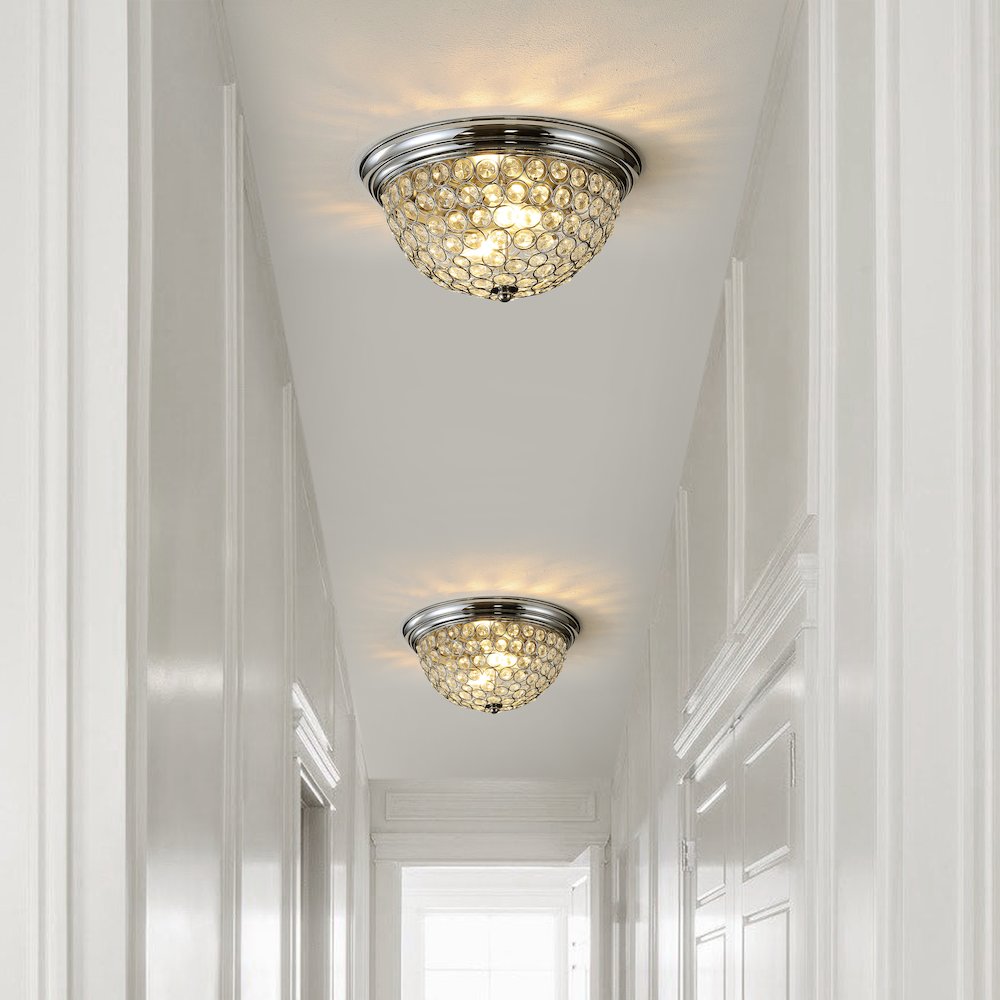 Malia Traditional Transitional Iron Led Flush Mount (Set Of 2). Picture 5