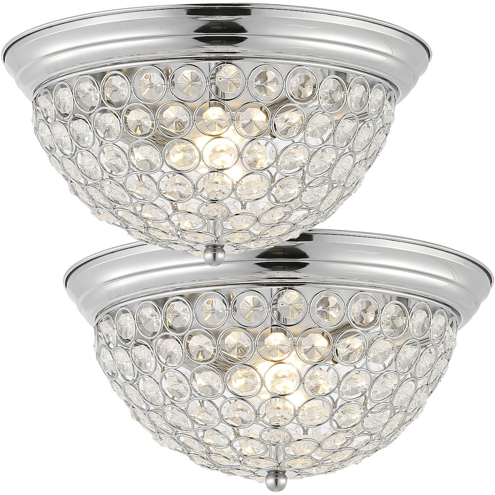 Malia Traditional Transitional Iron Led Flush Mount (Set Of 2). Picture 4