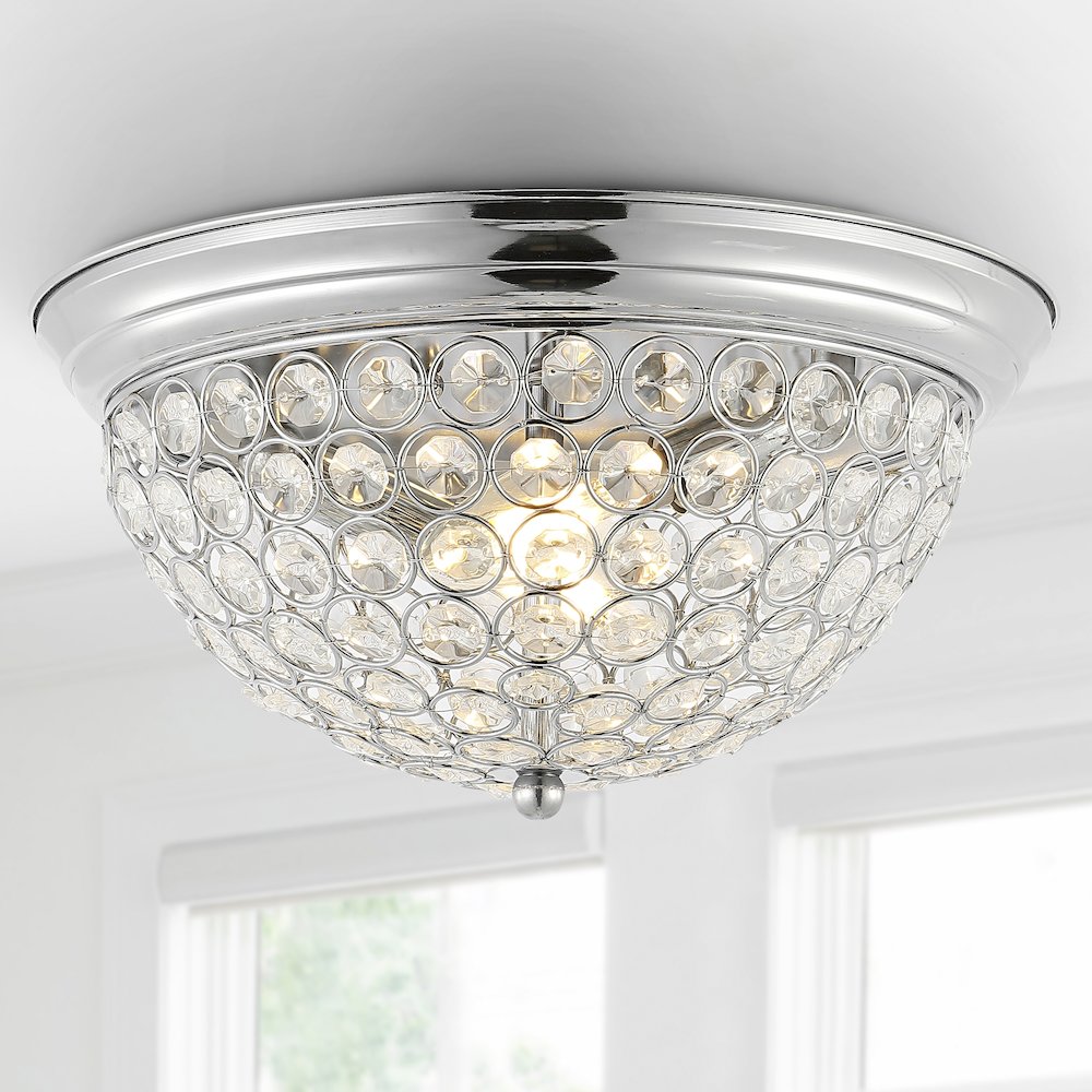 Malia Traditional Transitional Iron Led Flush Mount (Set Of 2). Picture 6