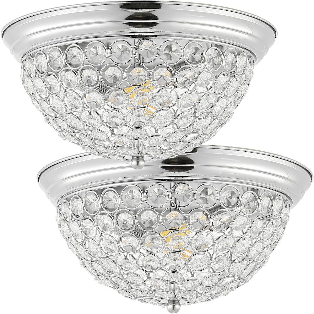 Malia Traditional Transitional Iron Led Flush Mount (Set Of 2). Picture 1