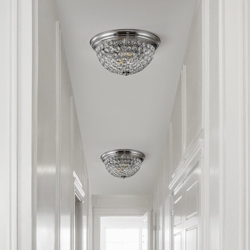 Malia Traditional Transitional Iron Led Flush Mount (Set Of 2). Picture 3