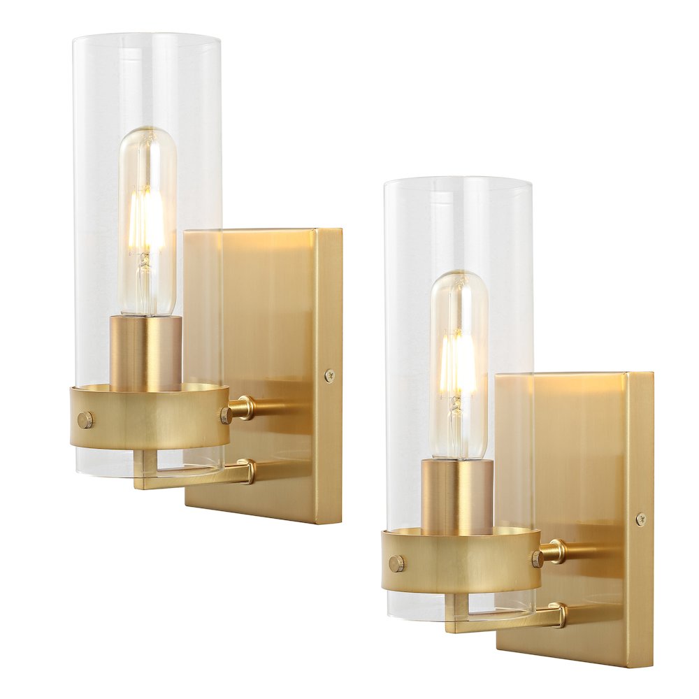 Harper Coastal Minimalist Iron/Glass Led Sconce (Set Of 2). Picture 5