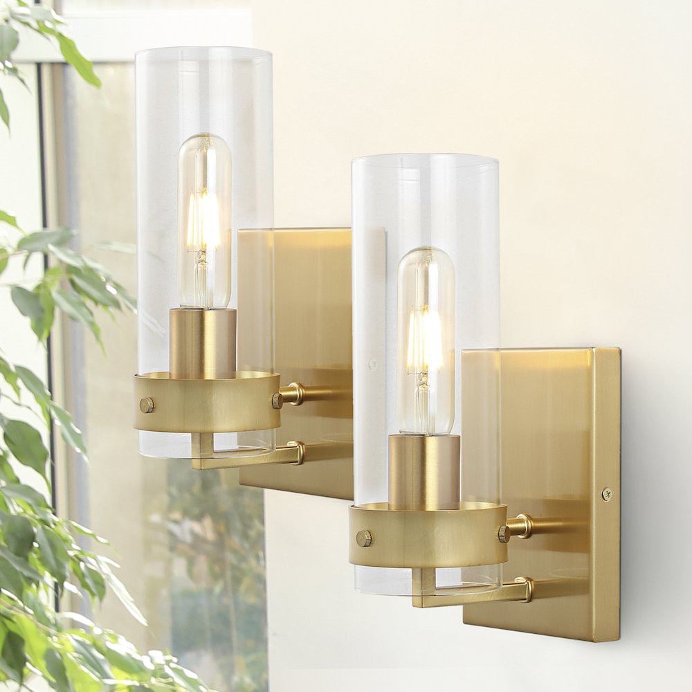 Harper Coastal Minimalist Iron/Glass Led Sconce (Set Of 2). Picture 7