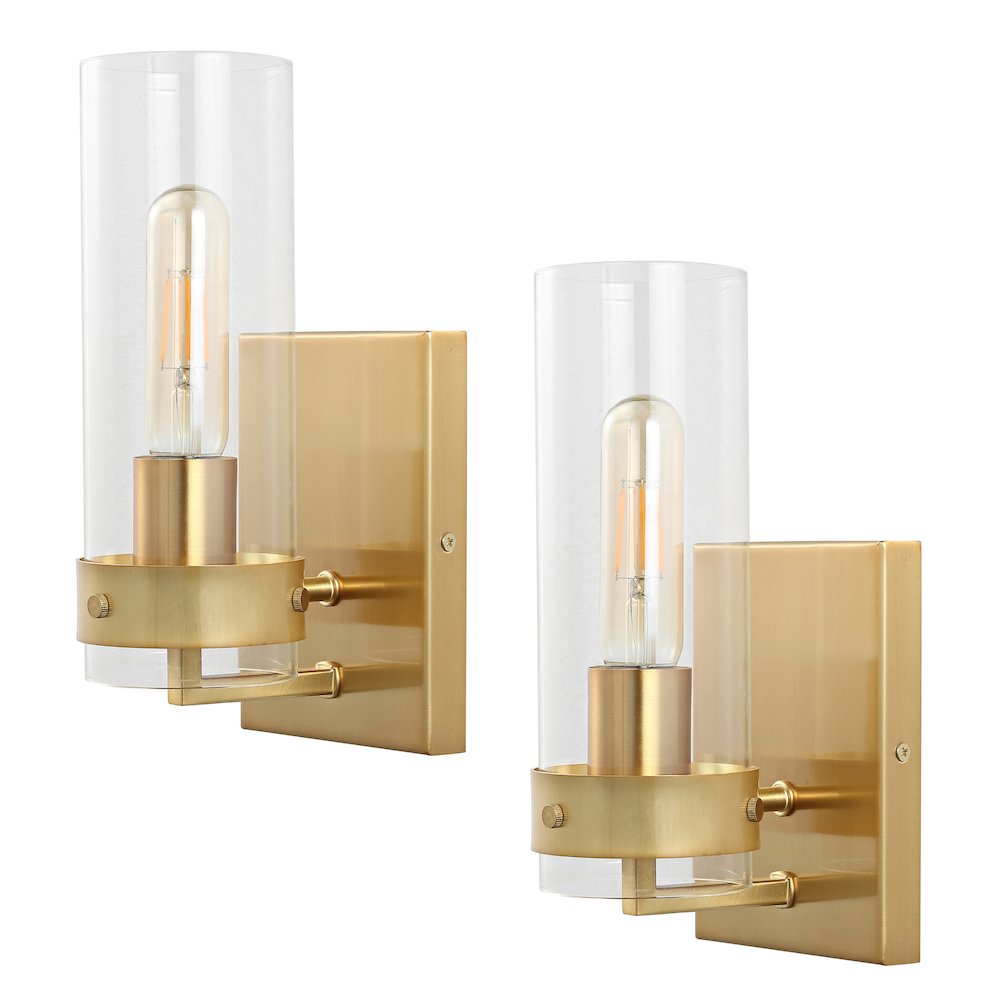 Harper Coastal Minimalist Iron/Glass Led Sconce (Set Of 2). Picture 1