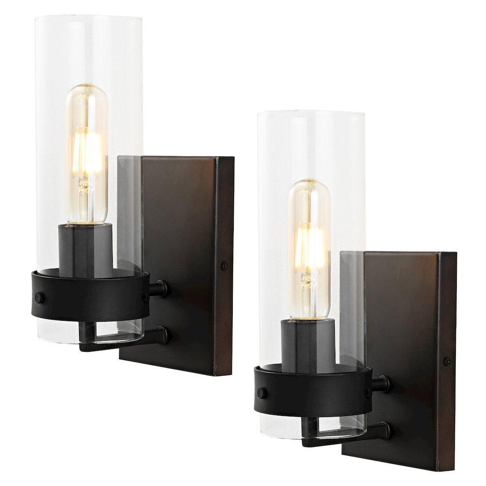 Harper Coastal Minimalist Iron/Glass Led Sconce (Set Of 2). Picture 5