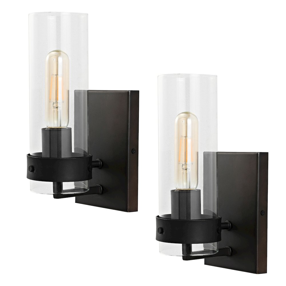 Harper Coastal Minimalist Iron/Glass Led Sconce (Set Of 2). Picture 1