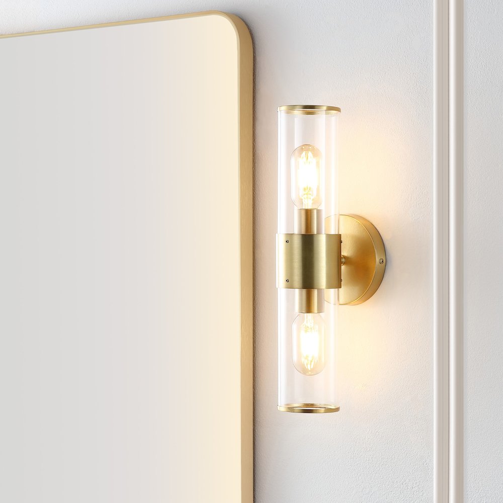 Quinn Mid Century Modern Iron/Acrylic Led Sconce. Picture 5