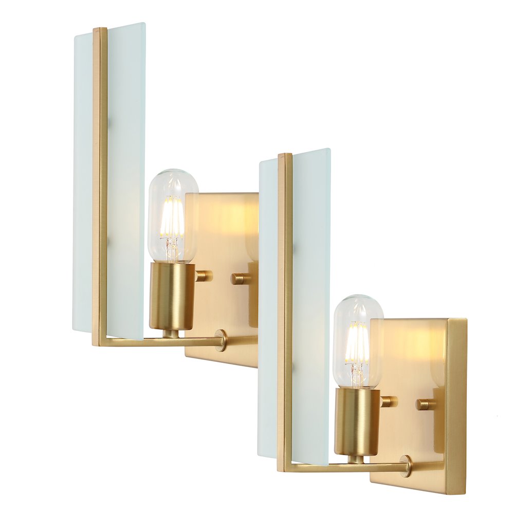 Mila Modern Coastal Iron/Glass Led Sconce (Set Of 2). Picture 6