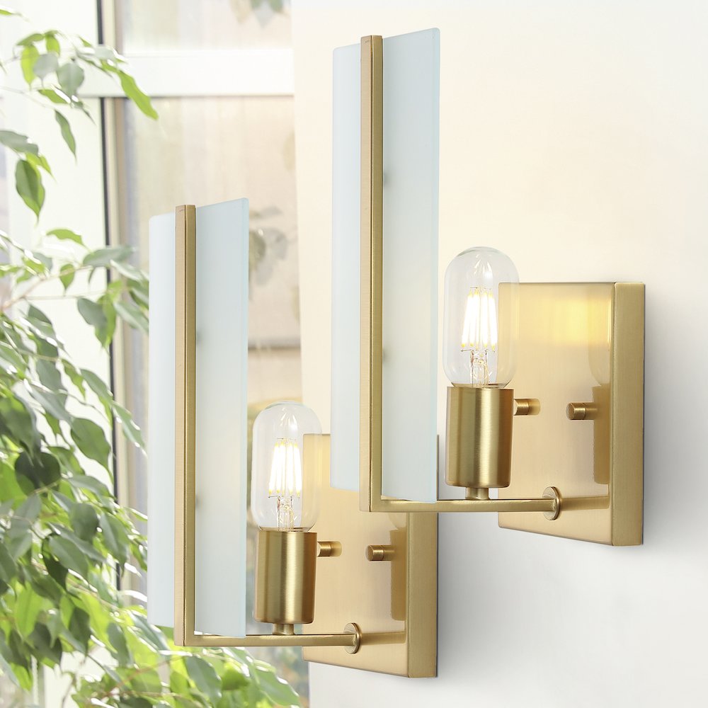 Mila Modern Coastal Iron/Glass Led Sconce (Set Of 2). Picture 8