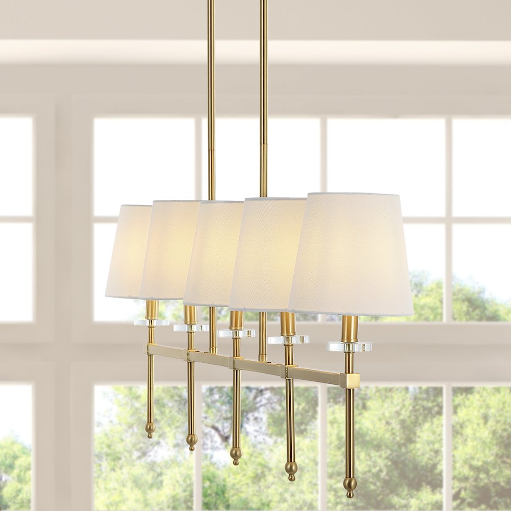 Sophie Modern Midcentury Iron Linear Led Pendant. Picture 9