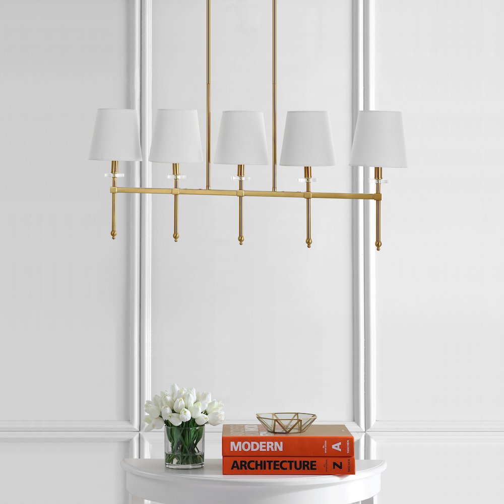 Sophie Modern Midcentury Iron Linear Led Pendant. Picture 5