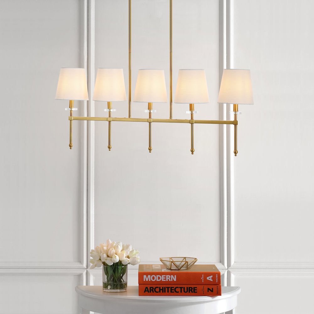 Sophie Modern Midcentury Iron Linear Led Pendant. Picture 4