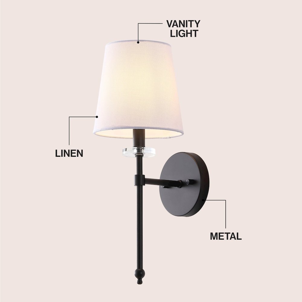Olivia 1-Light Traditional Candlestick Metal/Crystal LED Vanity. Picture 3