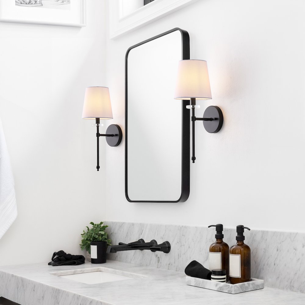 Olivia 1-Light Traditional Candlestick Metal/Crystal LED Vanity. Picture 2
