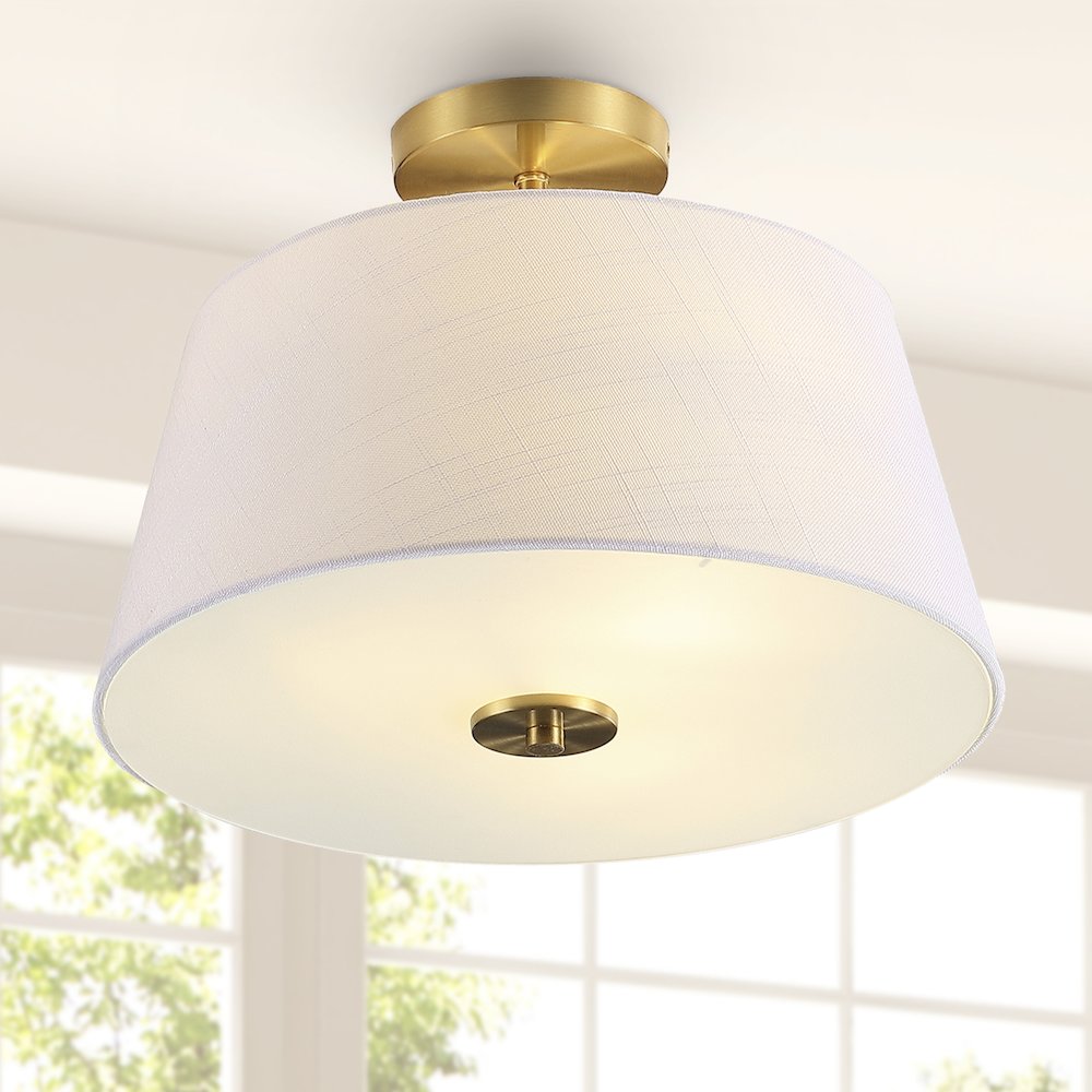 Isabella Modern Midcentury Iron Led Semi Flush Mount. Picture 9