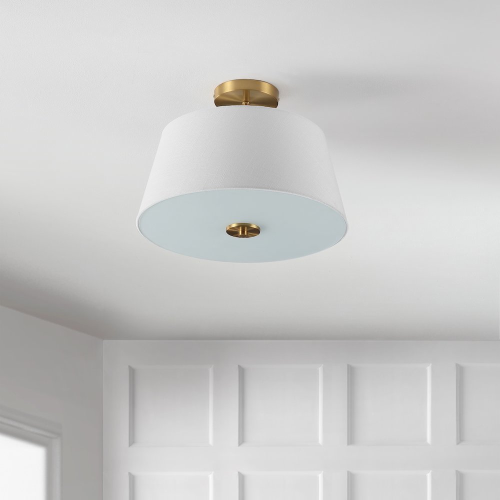Isabella Modern Midcentury Iron Led Semi Flush Mount. Picture 5