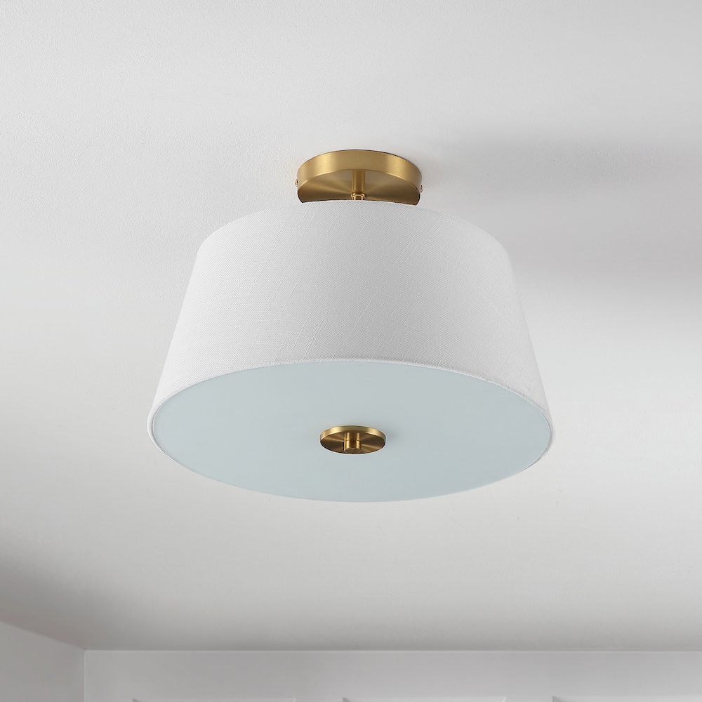 Isabella Modern Midcentury Iron Led Semi Flush Mount. Picture 6
