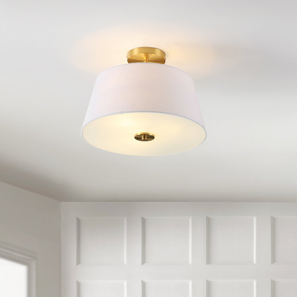 Isabella Modern Midcentury Iron Led Semi Flush Mount. Picture 4